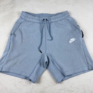 Nike Tech Fleece Shorts Men's Size S Light Blue Drawstring Athletic Casual